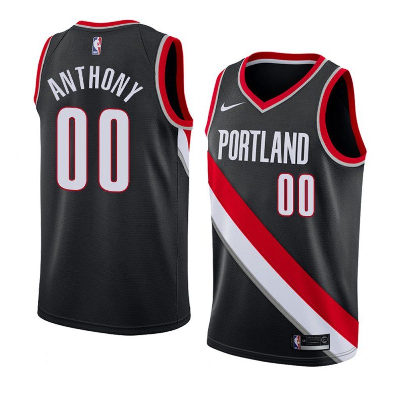 blazers carmelo anthony icon jersey men's black 2019 20