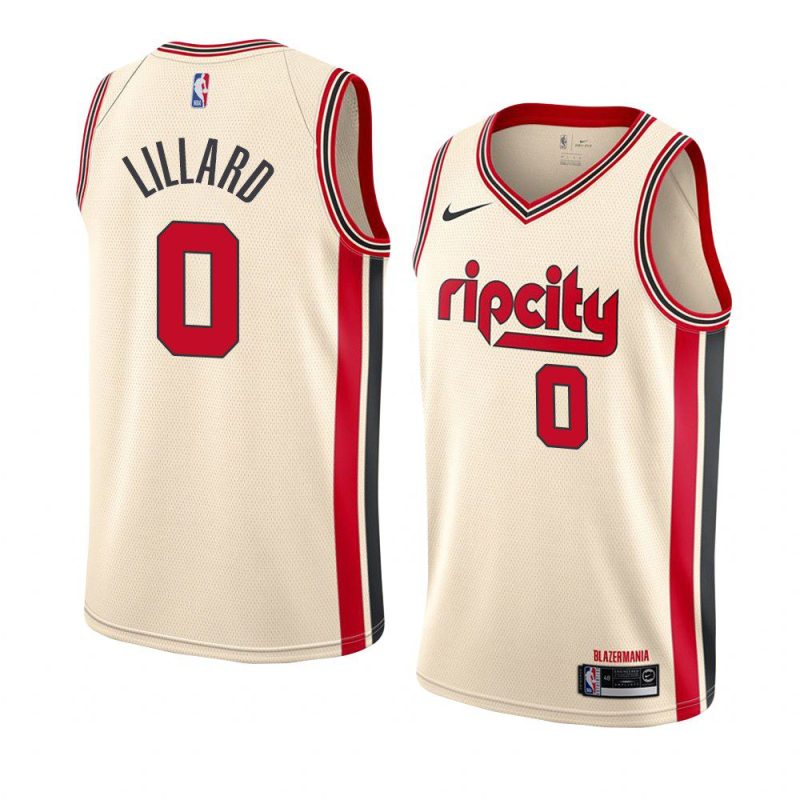 blazers damian lillard city jersey men's cream 2019 20