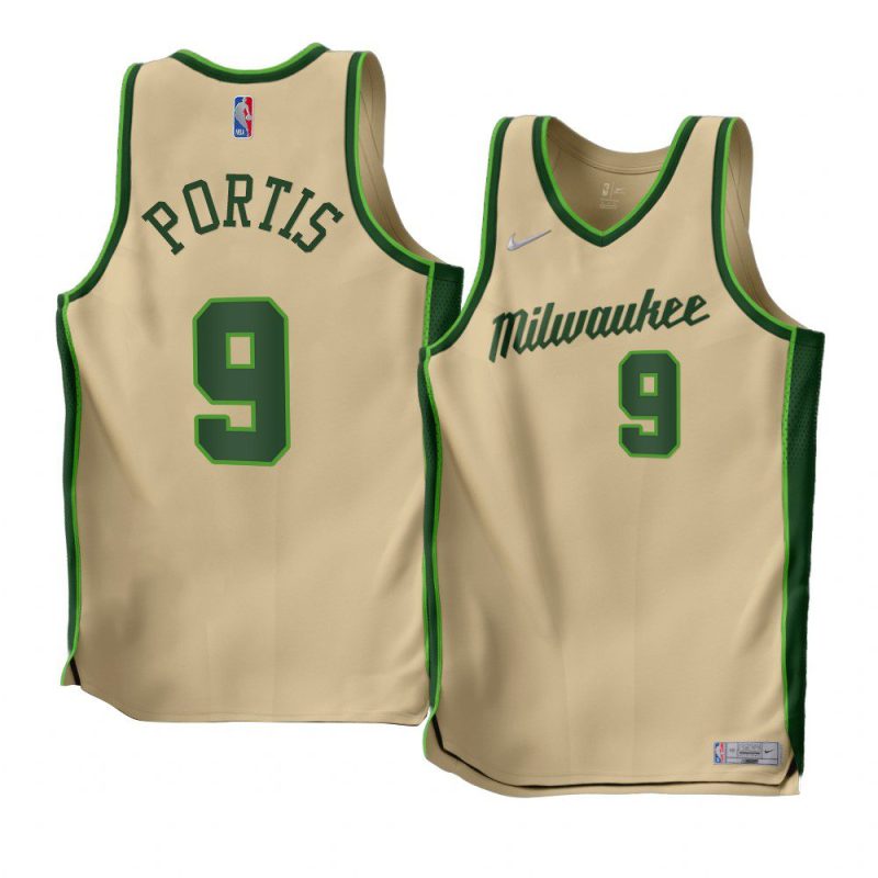 bobby portis bucksjersey 2022 23earned edition cream