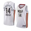 brandon ingram pelicans buzzer beater of the year whitejersey white