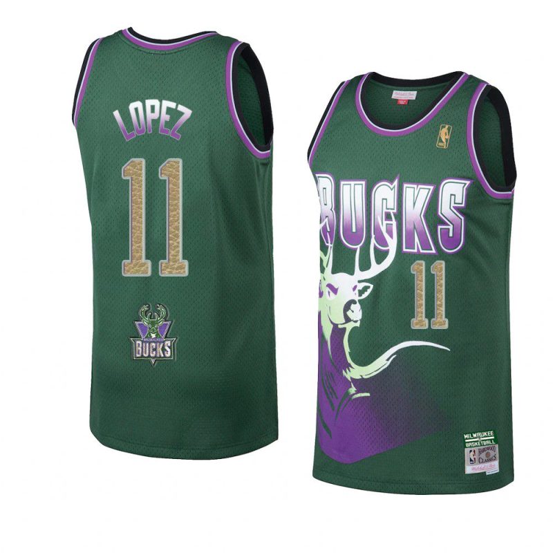 brook lopez buckskins limited jersey hardwood classics green 2021