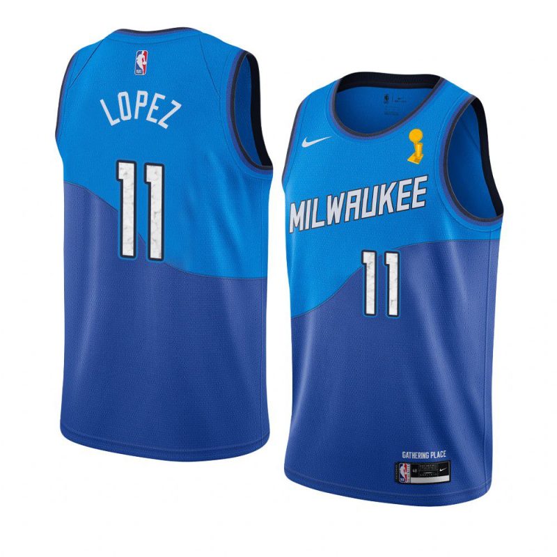 brook lopez city jersey 2021 nba finals champions blue