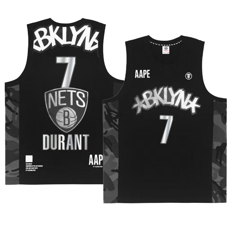 brooklyn nets kevin durant black aape x nba style ape face mentank top