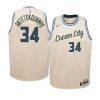 bucks giannis antetokounmpo city jersey youth cream 2019 20