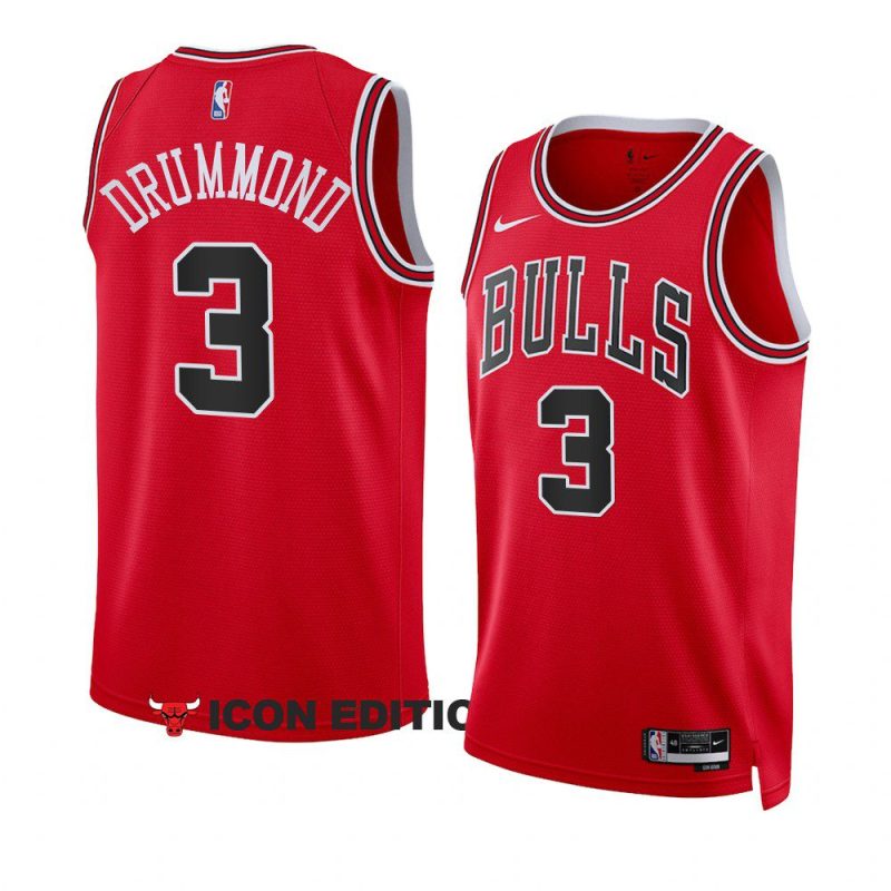 bulls andre drummond red 2022 23icon edition swingman jersey