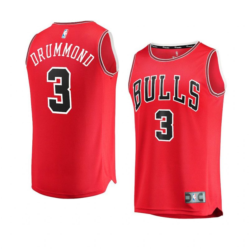 bulls andre drummond red fast break replica icon edition jersey