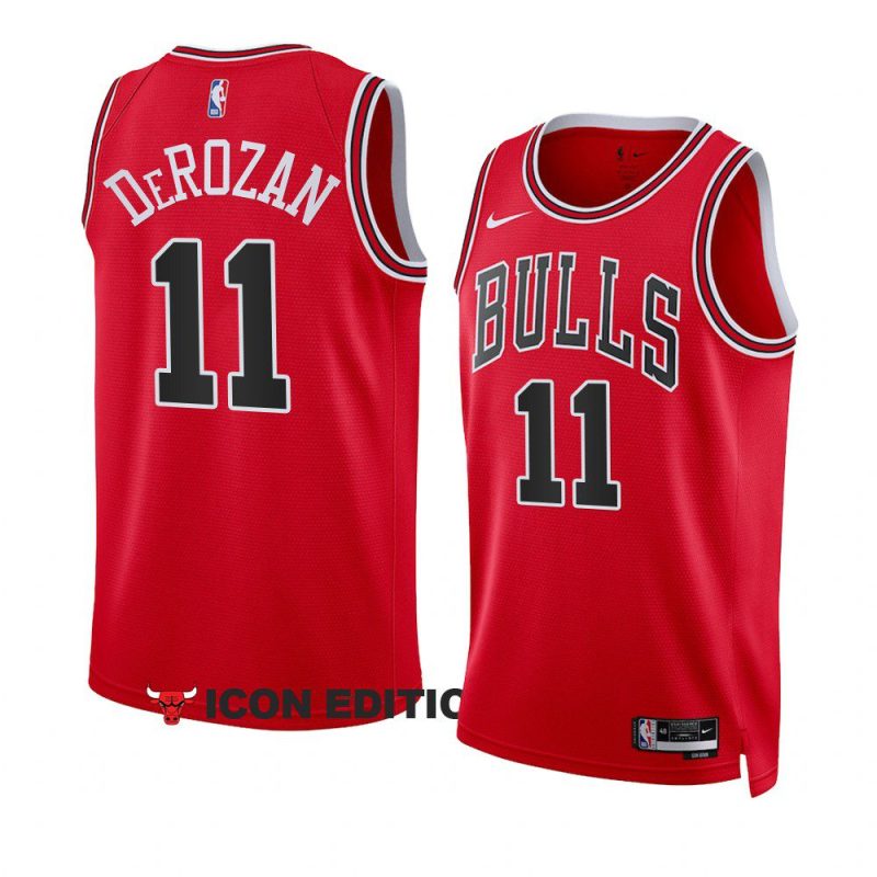 bulls demar derozan red 2022 23icon edition swingman jersey