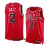 bulls lonzo ball red 2022 23icon edition swingman jersey