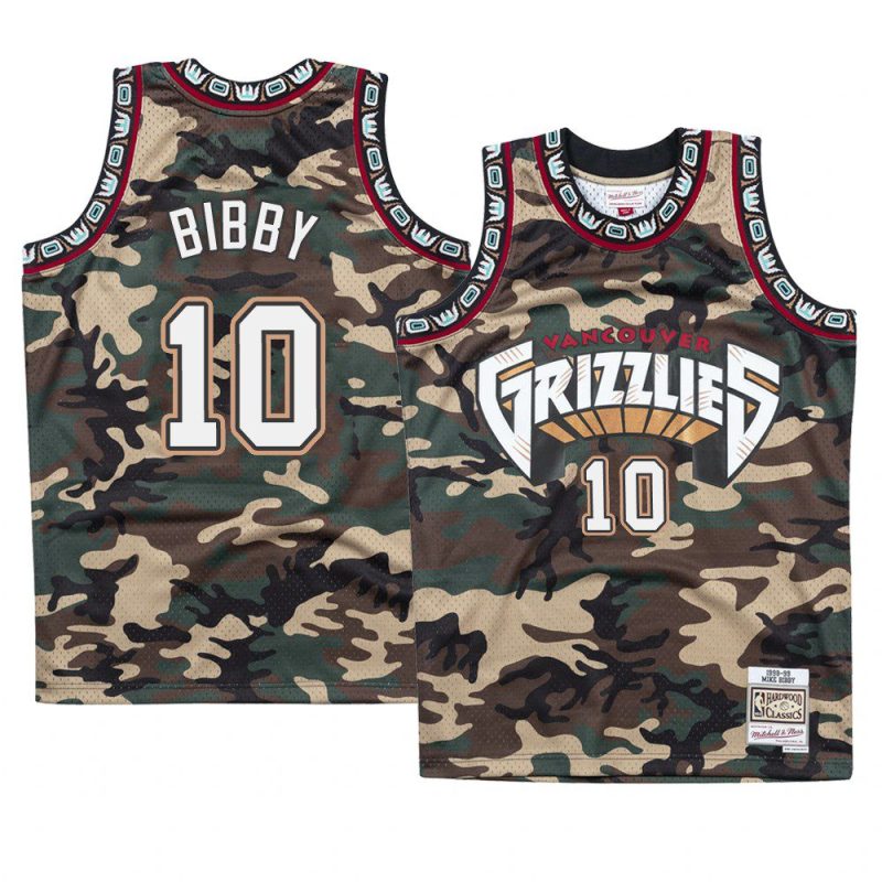 camo grizzlies mike bibby woodland camo men's jersey