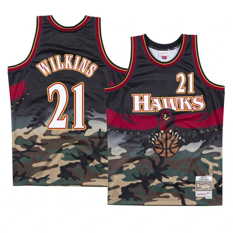 camo hawks dominique wilkins woodland camo men's jersey