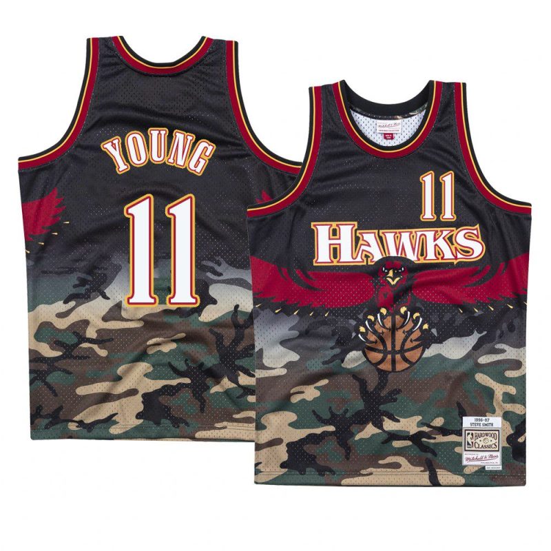 camo hawks trae young woodland camo men's jersey