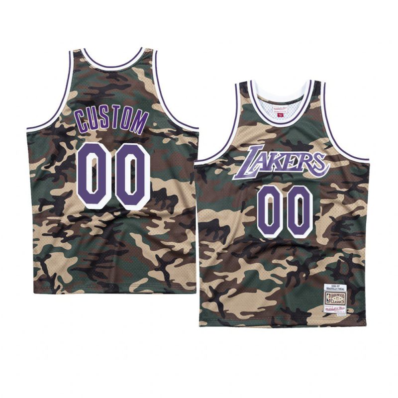 camo lakers custom woodland camo men's jersey