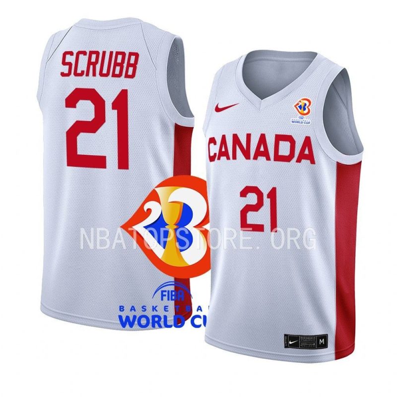 canada basketball fiba world cup 2023 thomas scrubb white jersey