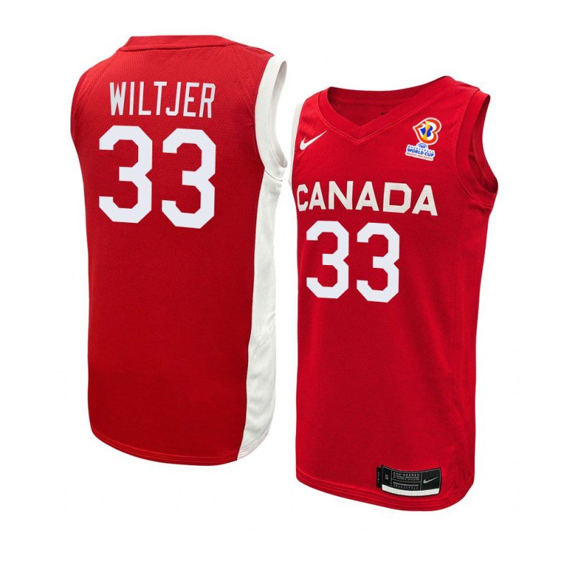 canada team 2023 fiba basketball world cup kyle wiltjer red jersey