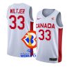 canada team 2023 fiba basketball world cup kyle wiltjer white home jersey