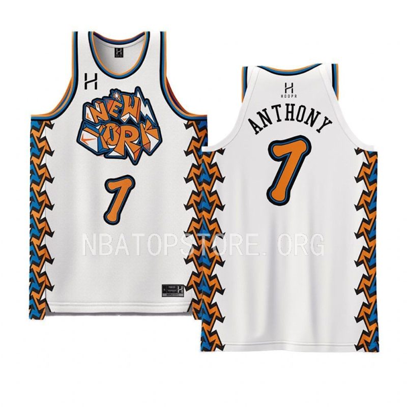 carmelo anthony knicks graffiti fashion fitjersey white