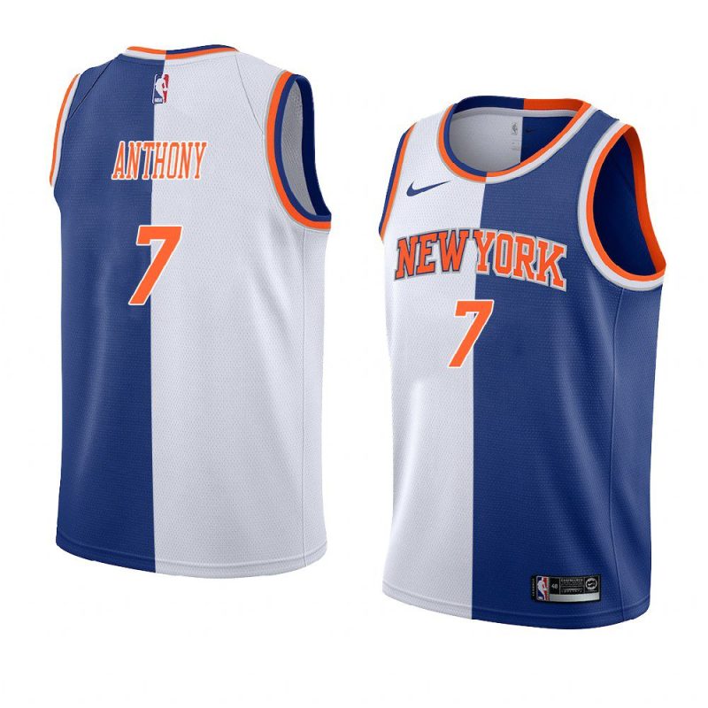 carmelo anthony split edition jersey white blue