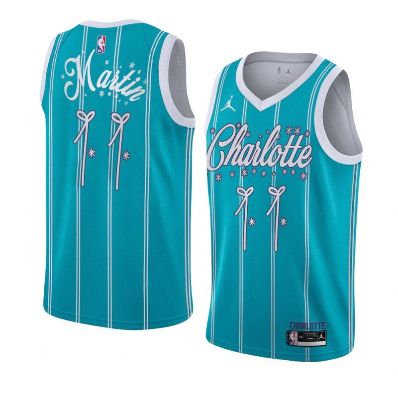 charlotte hornets cody martin mint green santa clause jersey