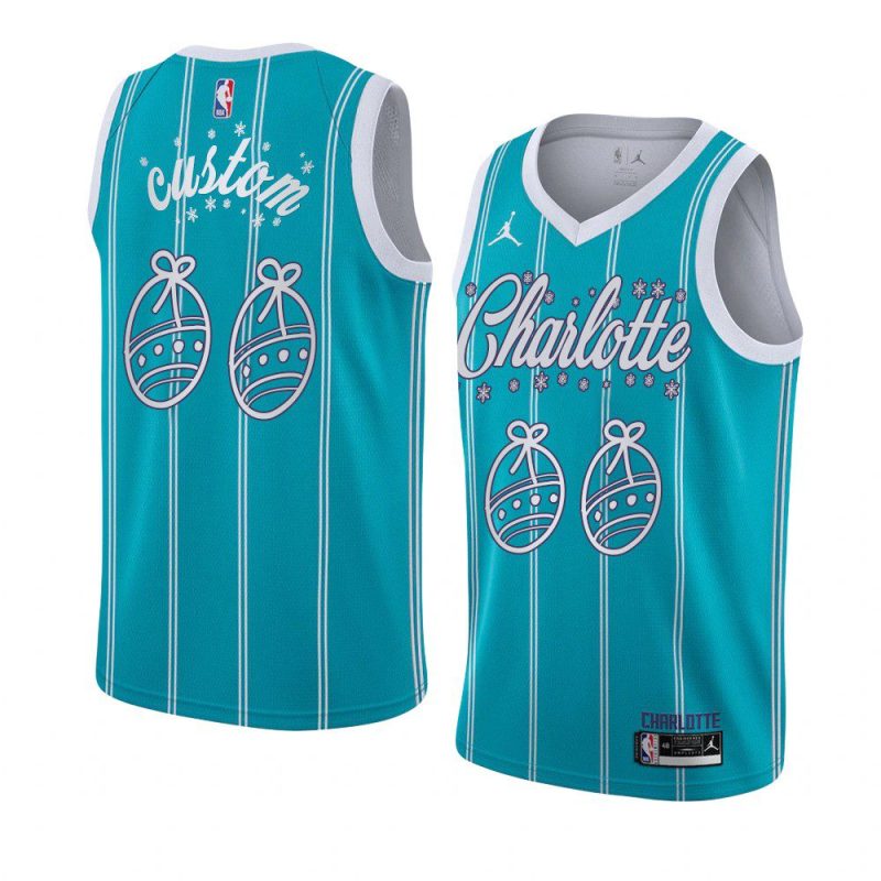 charlotte hornets custom mint green santa clause jersey