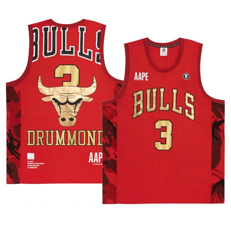 chicago bulls andre drummond red aape x nba style ape face mentank top