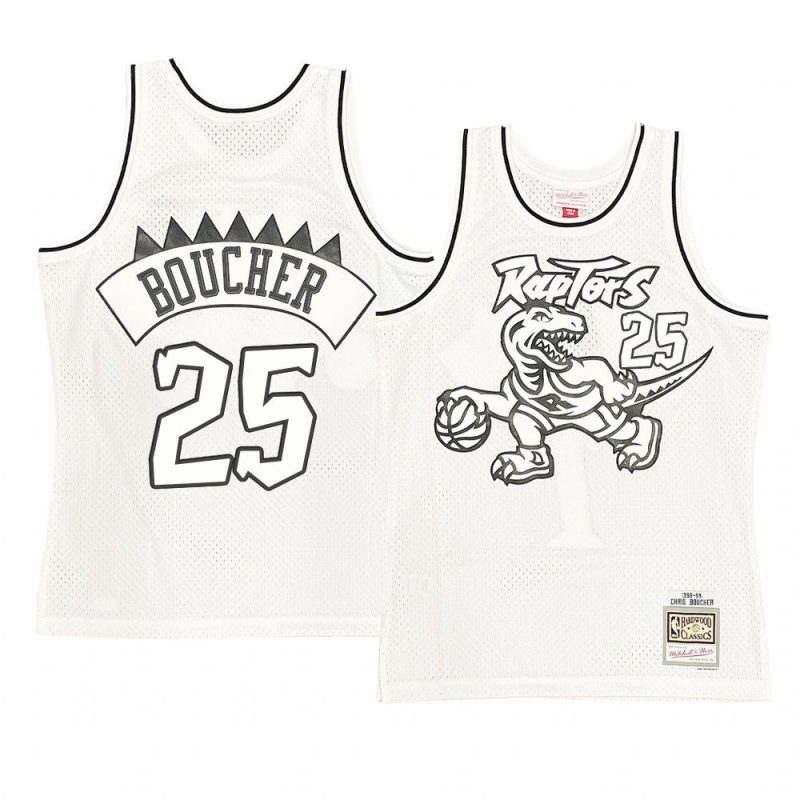 chris boucher black logo jersey throwback white