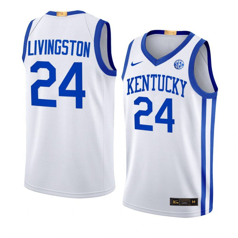 chris livingston elite basketball jersey home white 2022 23