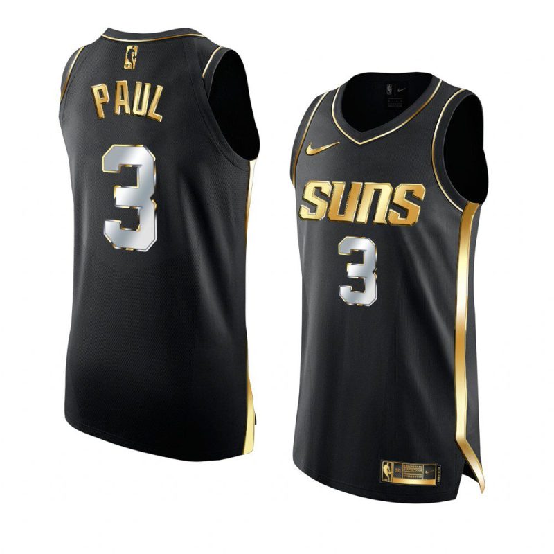 chris paul jersey golden edition black gold men's