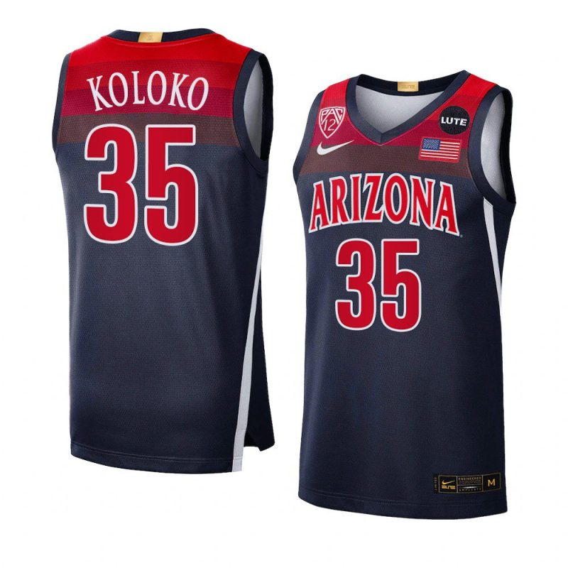 christian koloko college basketball jersey elite limited navy 2021 22