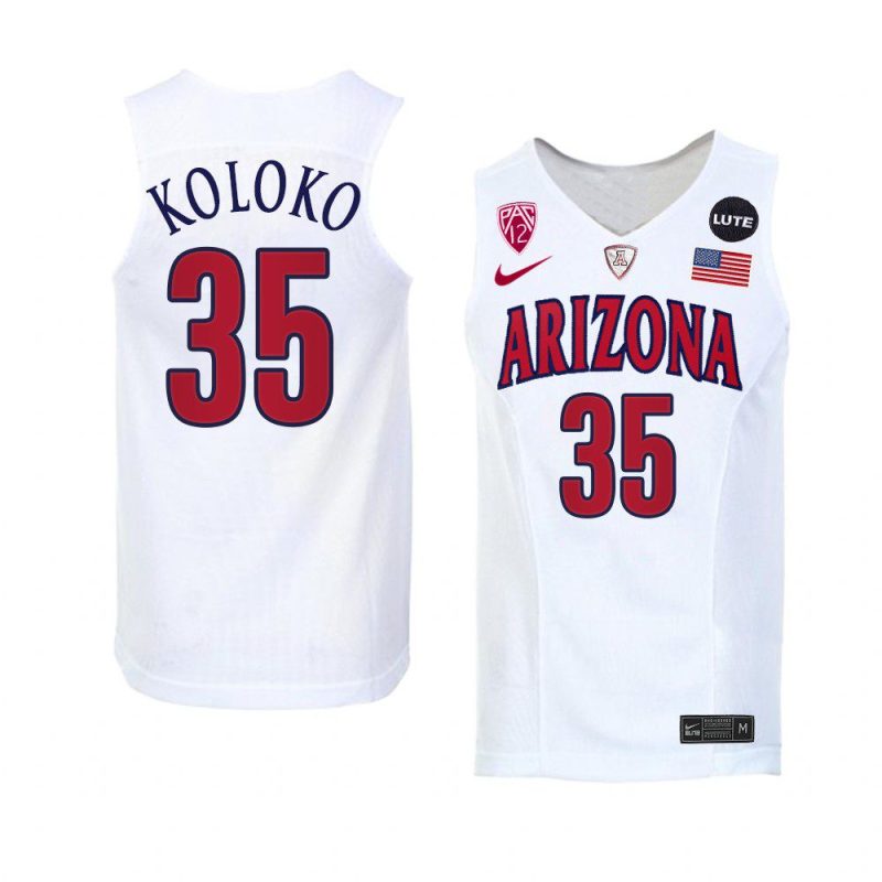 christian koloko replica jersey college basketball white 2021 22