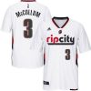 cj mccollum rip city white sleeve jersey