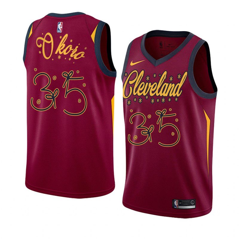 cleveland cavaliers isaac okoro red santa clause jersey