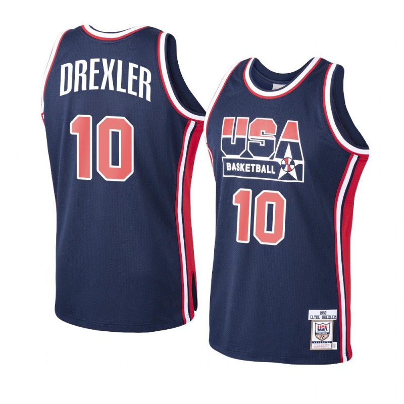 clyde drexler home jersey authentic navy