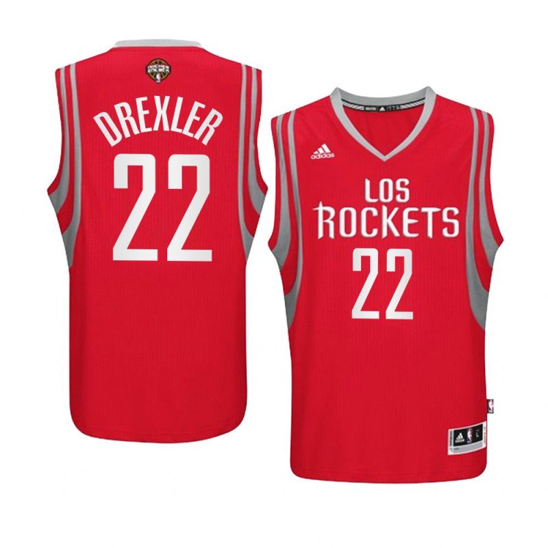 clyde drexler jersey noche latina red throwback