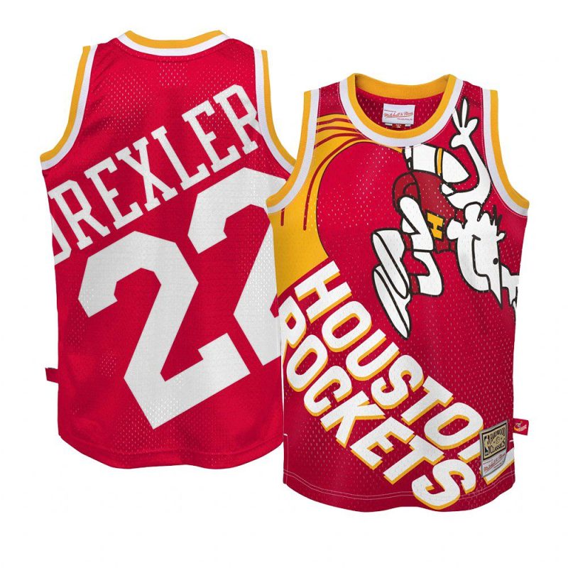 clyde drexler red big face2.0 jersey