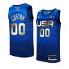 custom 4 consecutive gold medal jersey tokyo olympics champions blue 2021