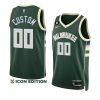 custom bucksjersey 2022 23icon edition greenno.6 patch