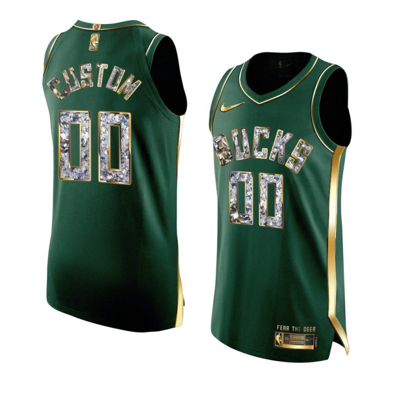 custom bucksjersey 2022 nba playoffs green