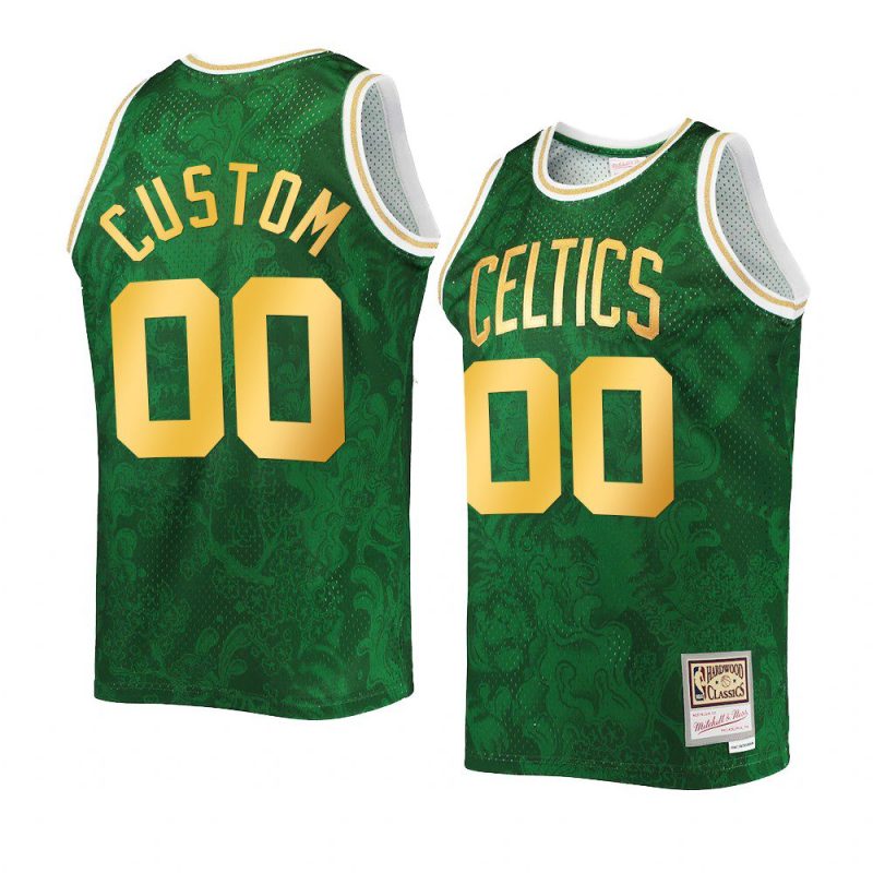 custom celticsjersey 2022lunar new year green