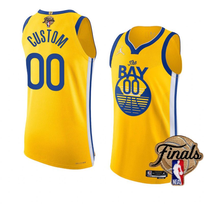 custom gold 2022 nba finals jersey