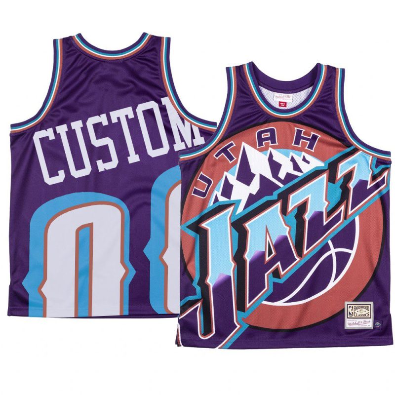 custom jazz jersey big face purple hwc men's