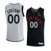 custom jersey 2020 raptors x ovo black gray reversible practice