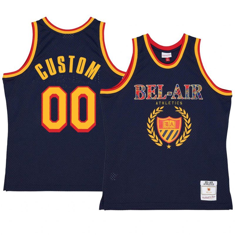 custom jersey mitchell ness x bel air navy game