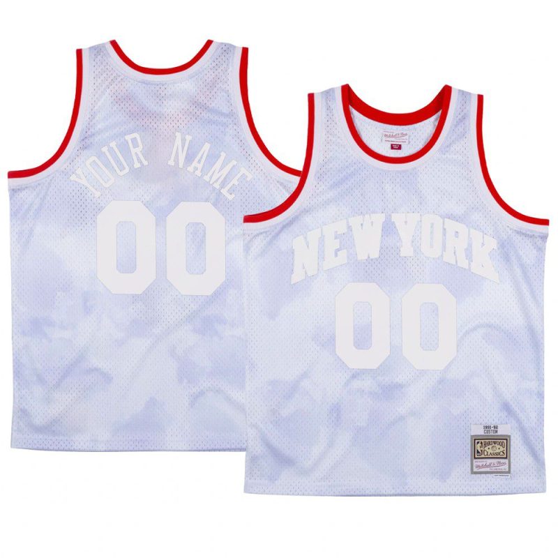 custom knicks jersey hardwood classics white cloudy skies men's 1991 92