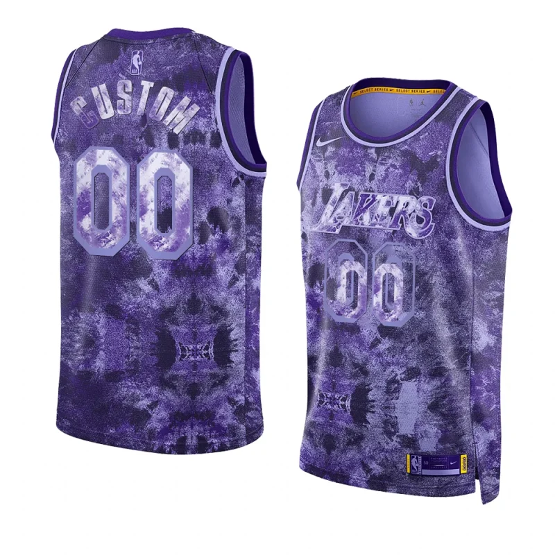 custom lakers 2023 select series camojersey purple