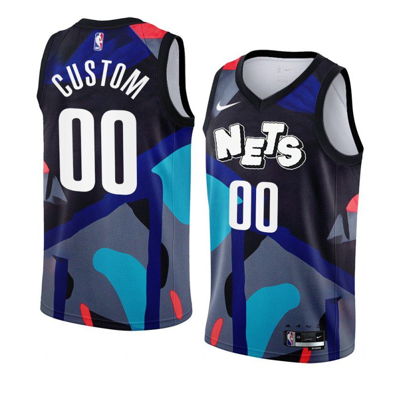 custom netsjersey 2023 24city edition blackkaws