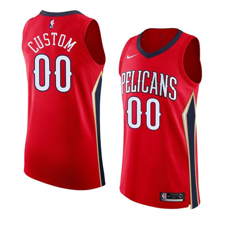 custom red statement authentic jersey