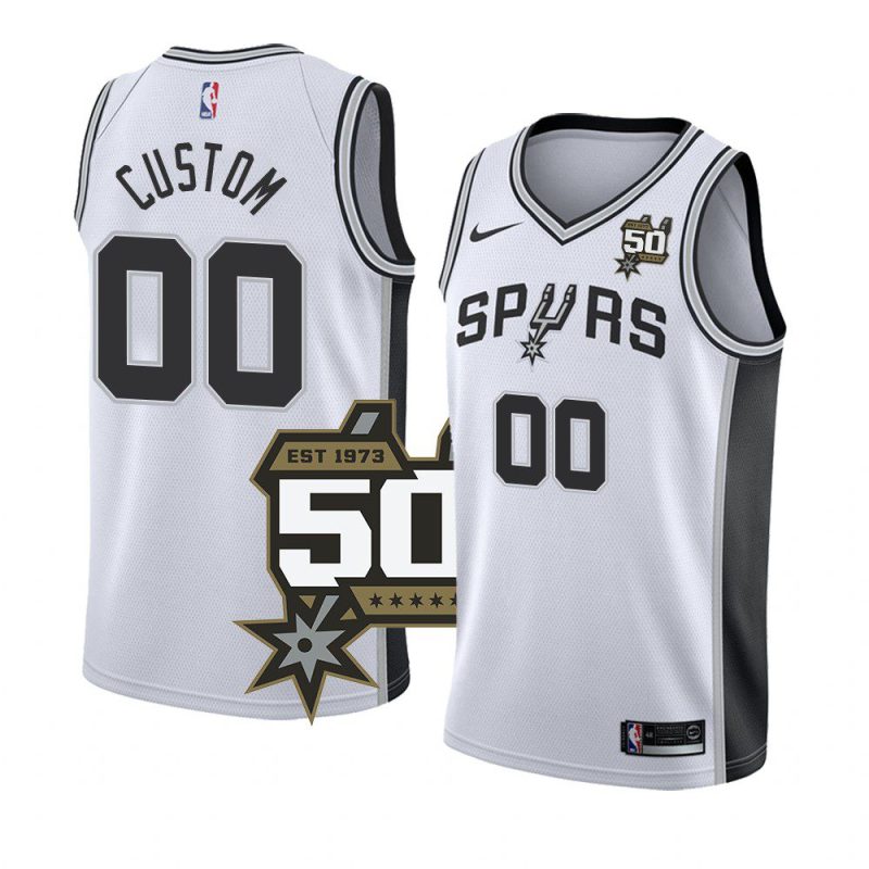 custom spursjersey 50th anniversary white