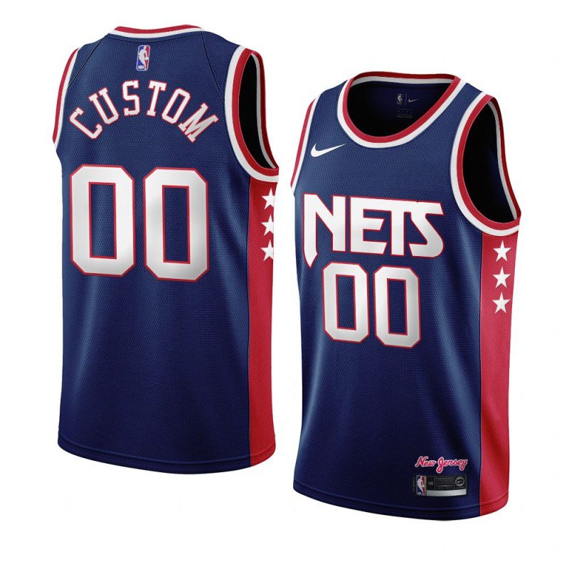 custom throwback 90s wordmark jersey city edition navy 2021 22