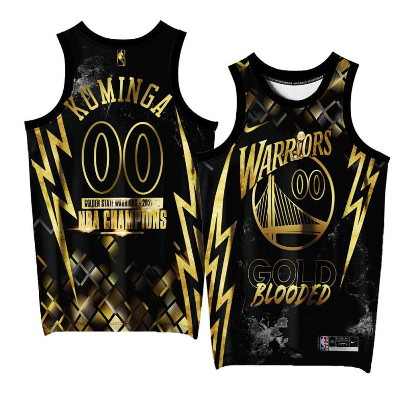 custom warriors 2022 gold program champions exclusivejersey black