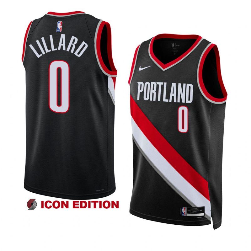 damian lillard blazersjersey 2022 23icon edition blackswingman